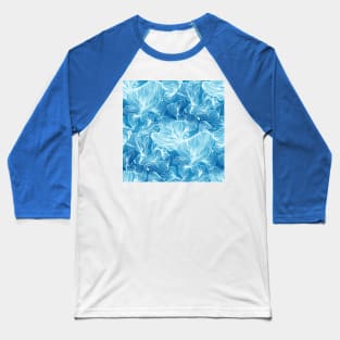 Blue Shibori Corals Baseball T-Shirt